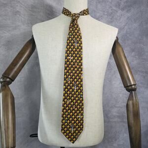 Vintage Looney Tunes Mania Tie Men Bugs Bunny Daffy Duck Silk Cartoon Novelty 90